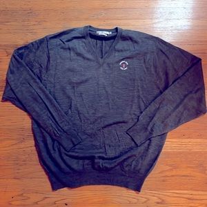 Large Peter Millar 100% Merino Wool Harbor Town V neck sweater.